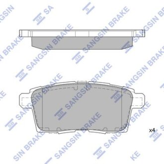 Колодки гальмівні задні Ford Edge (07-), Lincoln MKX (07-), Mazda CX-7 (ER) (-12) HI-Q Hi-Q (SANGSIN) 'SP1604