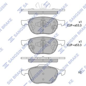 Колодки гальмівні передні Ford C-MAX II (12-), Focus III (12-), Ecosport (19-) HI-Q Hi-Q (SANGSIN) 'SP1712