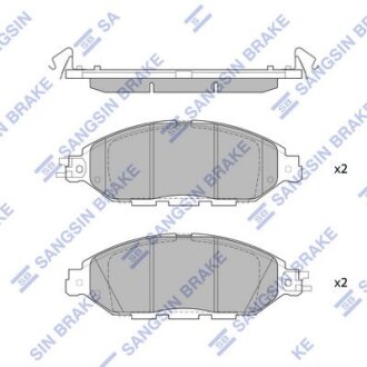 Колодки гальмівні передні Infiniti QX60 (14-), Pathfinder (13-), Murano (20-) HI-Q Hi-Q (SANGSIN) 'SP1713
