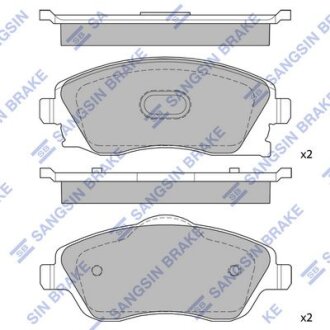Колодки гальмівні передні Opel Combo (01-), Meriva (03-), Tigra (04-) HI-Q Hi-Q (SANGSIN) 'SP1745