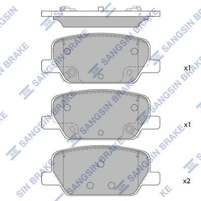 Колодки гальмівні задні (дискові) Hyundai Santa Fe (TM) (18-), Palisade (16 INCH) (19-) (SP1915) HI-Q Hi-Q (SANGSIN) 'SP1915 (фото 1)