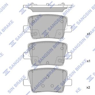 Колодки гальмівні задні (дискові) Kia K9 (RJ) (18-) HI-Q Hi-Q (SANGSIN) 'SP1925