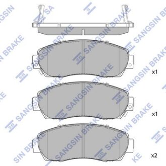 Колодки гальмівні передні Honda Accord (10-), CR-V (07-), Greatwall Hover H6 (12-) HI-Q Hi-Q (SANGSIN) 'SP2115