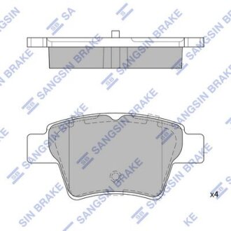 Колодки гальмівні задні (дискові) Citroen C4 (04-), Peugeot 307 (03-) HI-Q Hi-Q (SANGSIN) 'SP2153