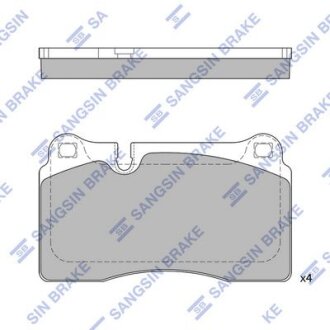 Колодки гальмівні передні Audi A3 (11-), VW Touareg (06-) HI-Q Hi-Q (SANGSIN) 'SP2231