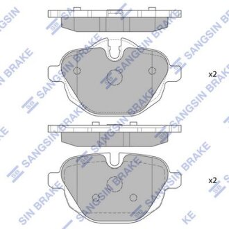 Колодки гальмівні задні BMW 5 (11-), X3 (11-), X4 (19-) HI-Q Hi-Q (SANGSIN) 'SP2275