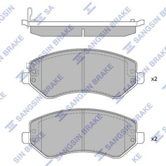 Колодки гальмівні передні Chrysler Voyager (-08), Dodge Caravan (04-) HI-Q Hi-Q (SANGSIN) 'SP4170