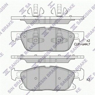 Колодки гальмівні передні Ford Galaxy (15-), S-MAX (15-), Edge (17inch) (15-) HI-Q Hi-Q (SANGSIN) 'SP4251