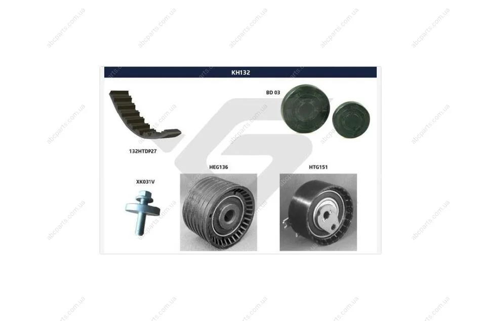 Комплект ременя ГРМ Renault Kangoo I, Clio II, Logan, Duster 1,4-1,6 16V Hutchinson HUTCHINSON KH132 (фото 1)