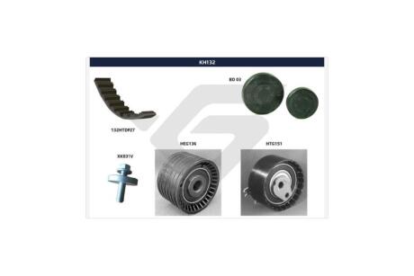 Комплект ременя ГРМ Renault Kangoo I, Clio II, Logan, Duster 1,4-1,6 16V HUTCHINSON KH132