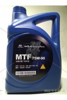 Масло КПП 75W-90 MTF 6 л GL-4 синт Mobis Hyundai/Kia/Mobis 04300-5L6A0