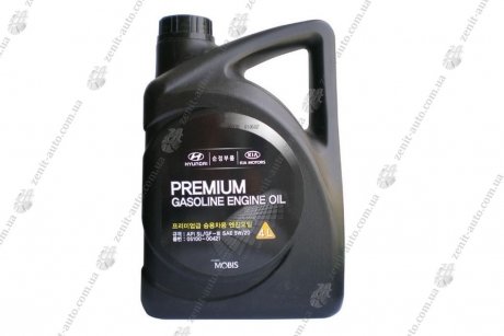 Масло ДВС 5W-20 4 л Premium Gasoline SL/GF-3 п/с Mobis Hyundai/Kia/Mobis 05100-00421