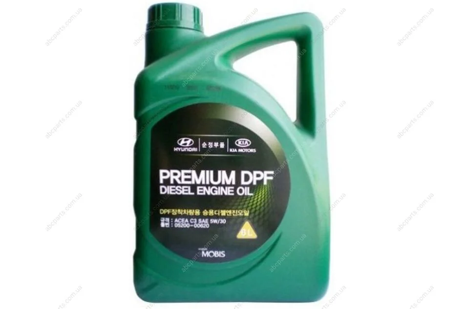 Олива ДВЗ 5W-30 6 л Premium DPF Diesel ACEA C3 синт. Mobis Hyundai/Kia/Mobis 05200-00620 (фото 1)