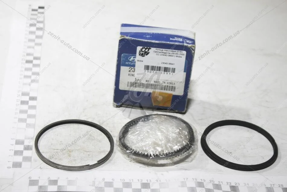 Кільця поршневі (0.50) (к-кт на ДВЗ) Optima/Magentis (00-05) 2000 CC Mobis Hyundai/Kia/Mobis 23040-38941 (фото 1)