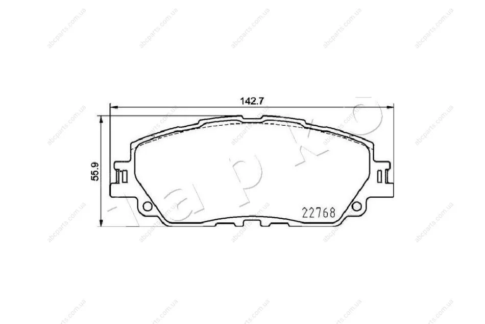 Колодки гальмівні передні Toyota Camry 2.5 Hybrid (17 -), RAV 4 (18 -)/Lexus ES, UX (18-) JAPKO 502026 (фото 1)