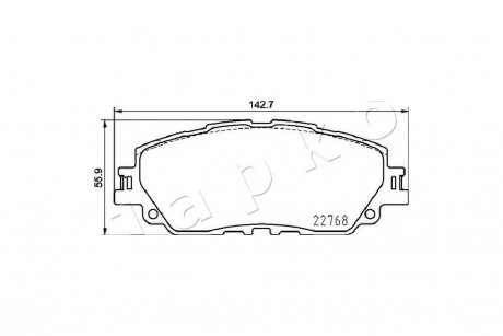 Колодки гальмівні передні Toyota Camry 2.5 Hybrid (17 -), RAV 4 (18 -)/Lexus ES, UX (18-) JAPKO 502026