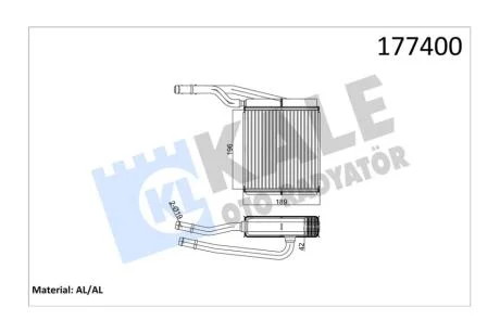 Радіатор отопителя Ford Focus (98-), Transit Connect (02-) KALE OTO RADYATOR Kale '177400