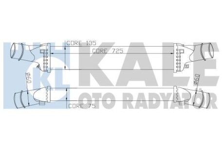 Радиатор интеркулера AudI A4, A5, A6, A7, A8, Q5, Porsche Macan OTO RADYATOR Kale '342400