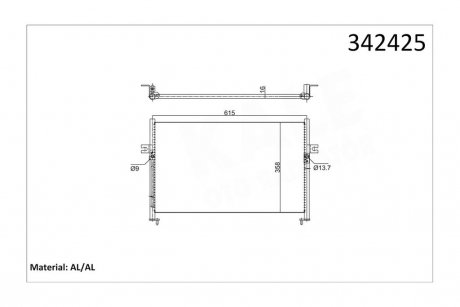 Радиатор кондиционера Hyundai H-1 / Starex, H-1 Box, H100, Porter OTO RADYATOR Kale 342425