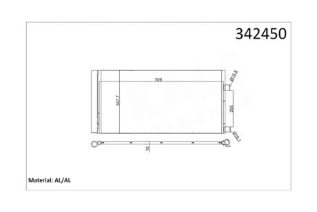Радіатор кондиціонера Renault Laguna III (08-), Latitude (11-) OTO RADYATOR Kale 342450