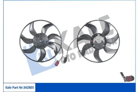 Вентилятор охолодження радіатора Audi A3 (12-), Q2 (17-)/Seat Leon (13-)/Skoda Octavia (13-)/VW Golf (13-) 1.2 Tsi, 1.6 Tdi KALE OTO RADYATOR Kale '342805