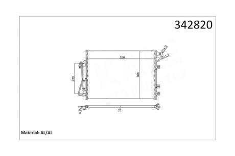 Радіатор кондиціонера Renault Clio (98-), Symbol (09-)/Nissan Kubistar (04-) OTO RADYATOR Kale 342820