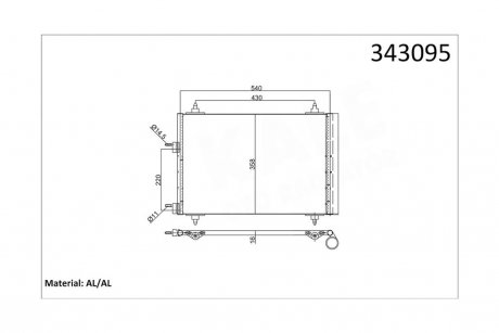 Радиатор кондиционера Peugeot 307, 307 Sw OTO RADYATOR Kale 343095