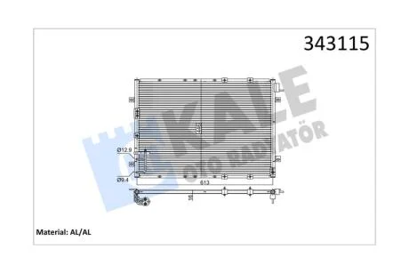 Радіатор кондиціонера KIA Sorento (02-) KALE OTO RADYATOR Kale '343115