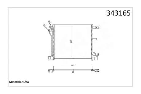 Радіатор кондиціонера Nissan Juke (10-) 1.6 DIG-T KALE OTO RADYATOR Kale 343165