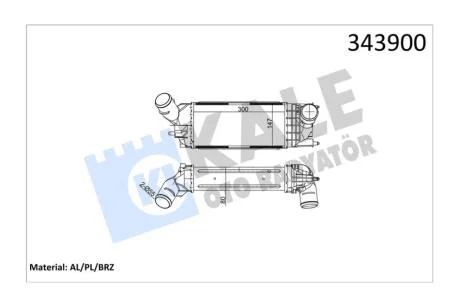 Інтеркулер Citroen C5 (08-)/Peugeot 407 (04-) 1.6 Hdi, 2.0 Hdi KALE OTO RADYATOR Kale 343900
