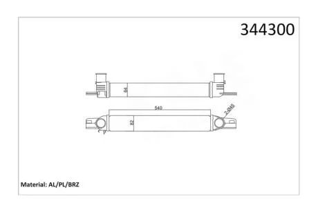 Інтеркулер Citroen Nemo (09-)/Peugeot Bipper (08-)/Fiat Fiorino (07-) 1.4 Hdi, 1.3 Multijet KALE OTO RADYATOR Kale 344300
