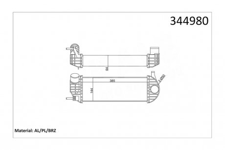 Интеркулер Renault Kangoo (10-) OTO RADYATOR Kale 344980