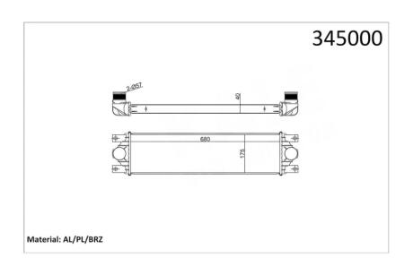 Интеркулер (680x175x40) Renault Master II/Opel Movano B/Nissan Interstar (01-) OTO RADYATOR Kale 345000