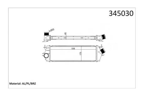 Интеркулер Nissan Primastar/Opel Vivaro/Renault Trafic II (01-14) 2.0 dCi, 2.5 dCi KALE OTO RADYATOR Kale 345030