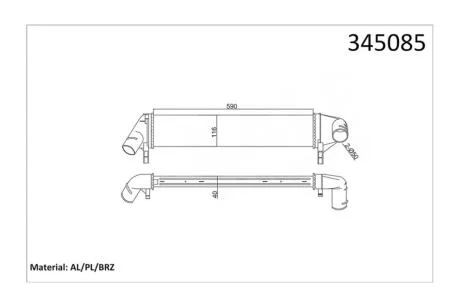 Інтеркулер (590x116x40) Renault Logan (05-), Duster (10-) 1.5 dCi KALE OTO RADYATOR Kale 345085