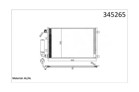 Радиатор кондиционера Nissan Qashqai (07-) 1.6i KALE OTO RADYATOR Kale 345265