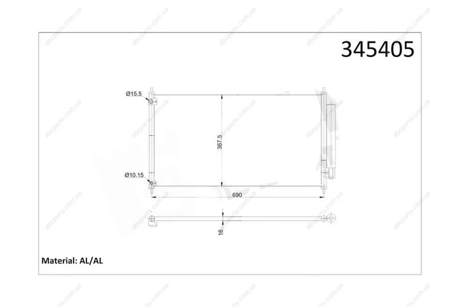 Радіатор кондиціонера Honda Accord IX (12-) 2.4 iVTEC, 3.5 iVTEC KALE OTO RADYATOR Kale 345405 (фото 1)