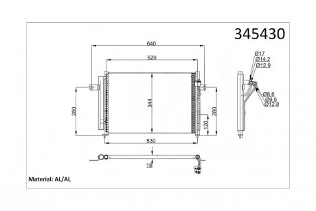 Радиатор кондиционера Hyundai Getz OTO RADYATOR Kale 345430