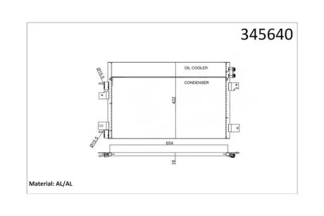 Радіатор кондиціонера Jeep Compass, Patriot (07-)/Dodge Avenger (07-) 2.0 CRD, 2.0 VVT, 2.4 VVT KALE OTO RADYATOR Kale 345640