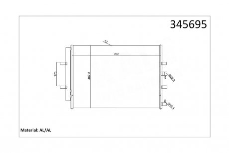 Радиатор кондиционера Ford Tourneo Custom, Transit OTO RADYATOR Kale 345695