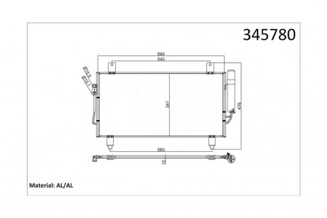 Радиатор кондиционера Mitsubishi Outlander III OTO RADYATOR Kale 345780