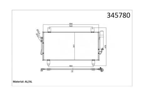 Радиатор кондиционера Mitsubishi Outlander III (12-) KALE OTO RADYATOR Kale 345780