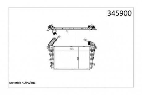 Интеркулер Opel Astra H OTO RADYATOR Kale 345900