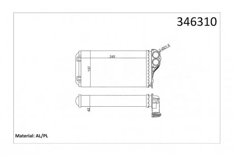 Радиатор отопителя Peugeot 307, 307 Cc, 307 Sw OTO RADYATOR Kale 346310