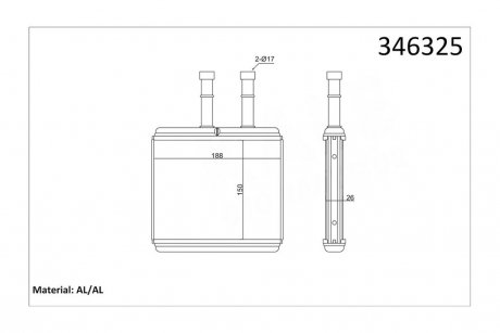 Радиатор отопителя Chevrolet Aveo, Kalos, Lanos, Daewoo Kalos OTO RADYATOR Kale 346325