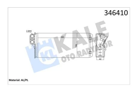 Радіатор отопителя Renault Master II/Opel Movano/Nissan Interstar (98-) KALE OTO RADYATOR Kale '346410