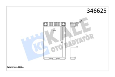 Радиатор отопителя MB C-Class 203 (00-), G-Class 463 (11-) OTO RADYATOR Kale '346625
