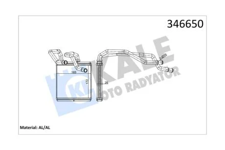 Радиатор отопителя Nissan Qashqai, X-Trail (07-) KALE OTO RADYATOR Kale 346650