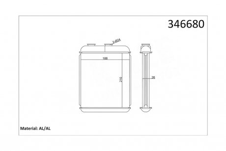 Радиатор отопителя Opel Astra G, Astra H, Astra H Gtc, Chevrolet Astra OTO RADYATOR Kale 346680