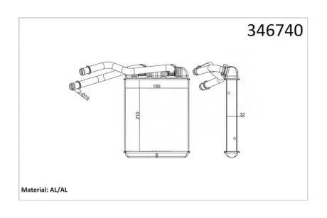 Радиатор отопителя Audi Q7 (06-)/VW Touareg (03-), Amarok (10-)/Porsche Cayenne (03-) KALE OTO RADYATOR Kale 346740